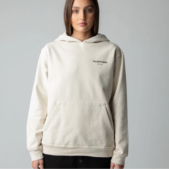 Talentless Circle Logo Hoodie in Bone S - Picture 2 of 10